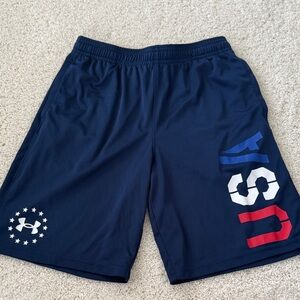 Under Armour Boys Dark Blue USA Graphic Shorts